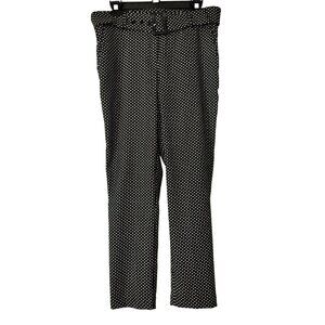 JULES LEOPOLD PANTS Size M Polka Dot Stretch Front Pockets Belt Playful Office